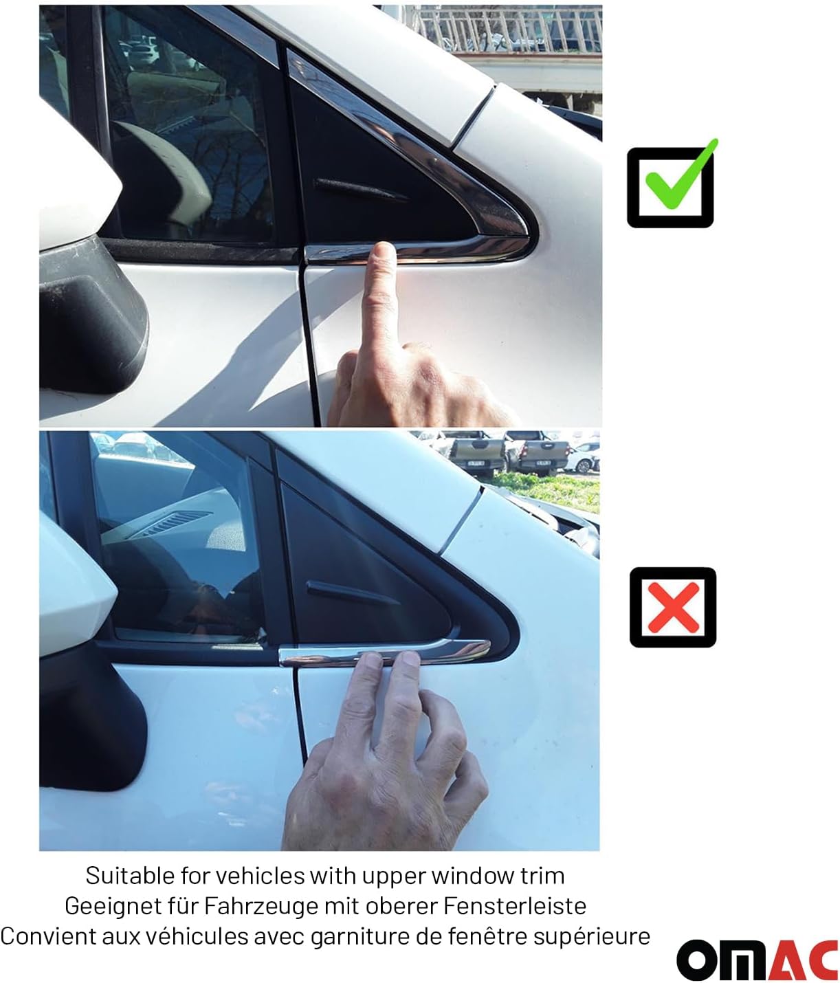 OMAC Window Molding Trim Streamer for Toyota Corolla 2019-2026 Sedan Stainless Steel 8X