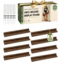 8 Pack Vinyl Record Shelf Wall Display Solid Wood Holder