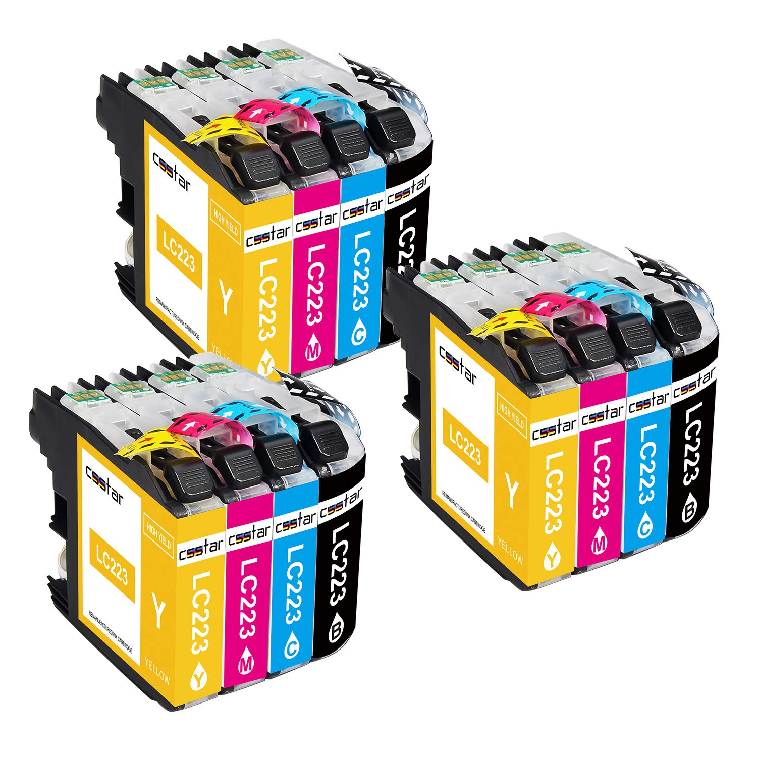 CSSTAR Compatible Ink Cartridges Replacement for Brother LC223 for DCP-J4120DW DCP-J562DW MFC-J5320DW MFC-J480DW MFC-J680DW MFC-J4620DW MFC-J5620DW MFC-J5625DW Printer - Black, Cyan, Magenta, Yellow