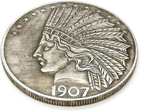 YukaBa MarshLing Antique Liberty Indian Head Ten-Dollars Coin - Great American Commemorative Old Coins- Uncirculated Morgan Dollars-Discover History of US Coins Perfect Quality