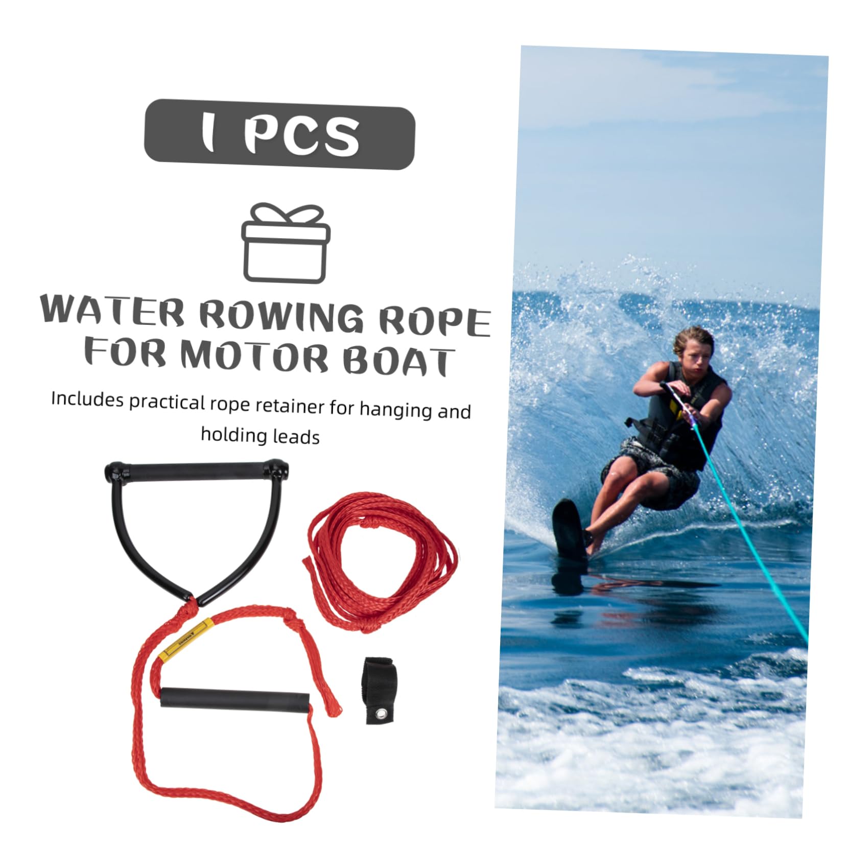 GRIRIW Water Skiing Rope with Handle Durable Wear Resistant Wakeboard Rope for Water Sports Long Design for Waterskiing Kneeboarding and Tubing Activities