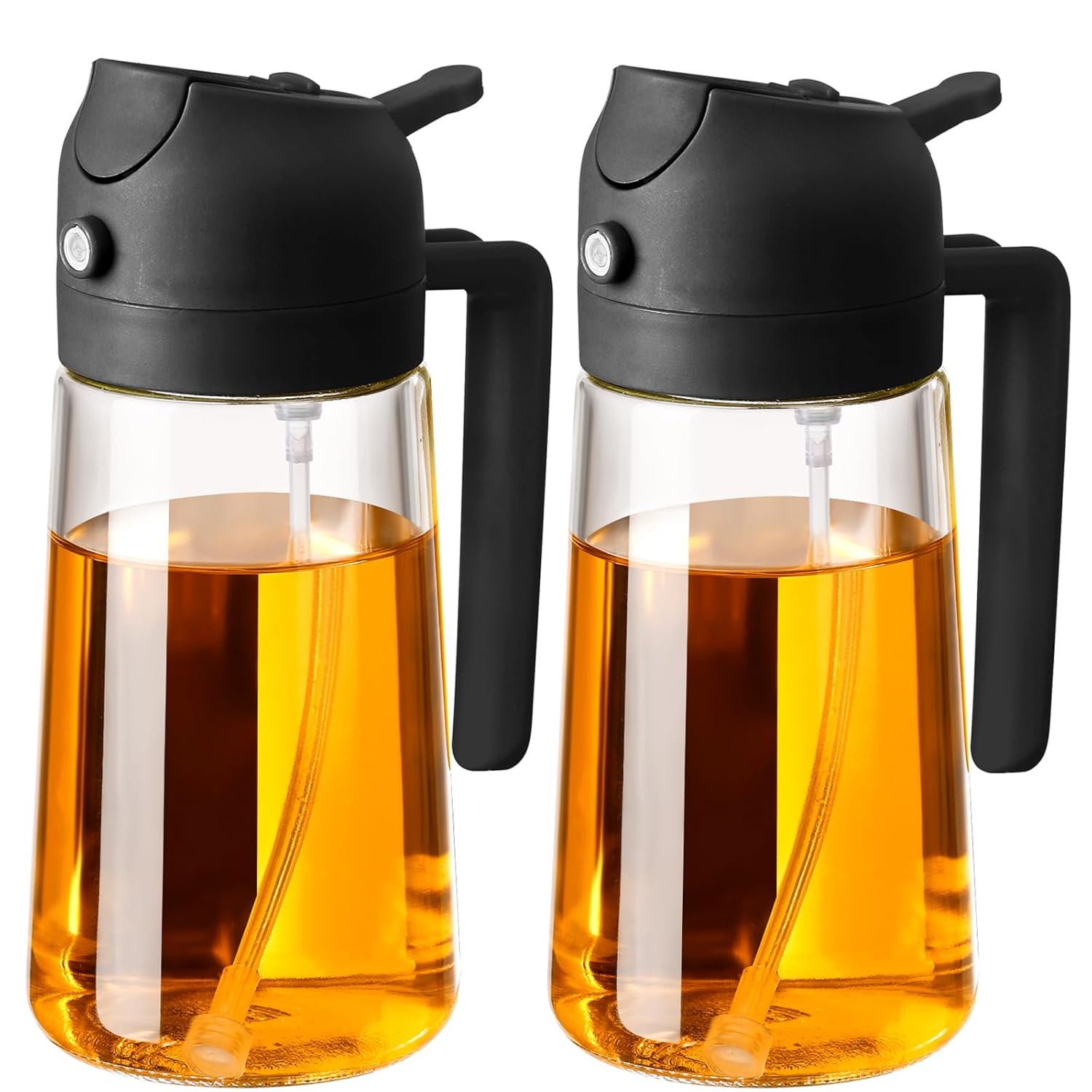 SWEET VIEW 470ml 2 in 1 Oil Dispenser and Oil Sprayer, Olive Oil Dispenser Kids’ School Water Bottles, Lab Weighing Bottles, Lab Wash Bottles