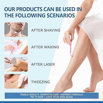 Razor Bumps Ingrown Hair Treatment: 100ml Smoothing Solution for Body, Beard & Bikini Area Post Waxing After Shaving Serum Roller for Ingrown Hair & Razor Burn - Women & Men