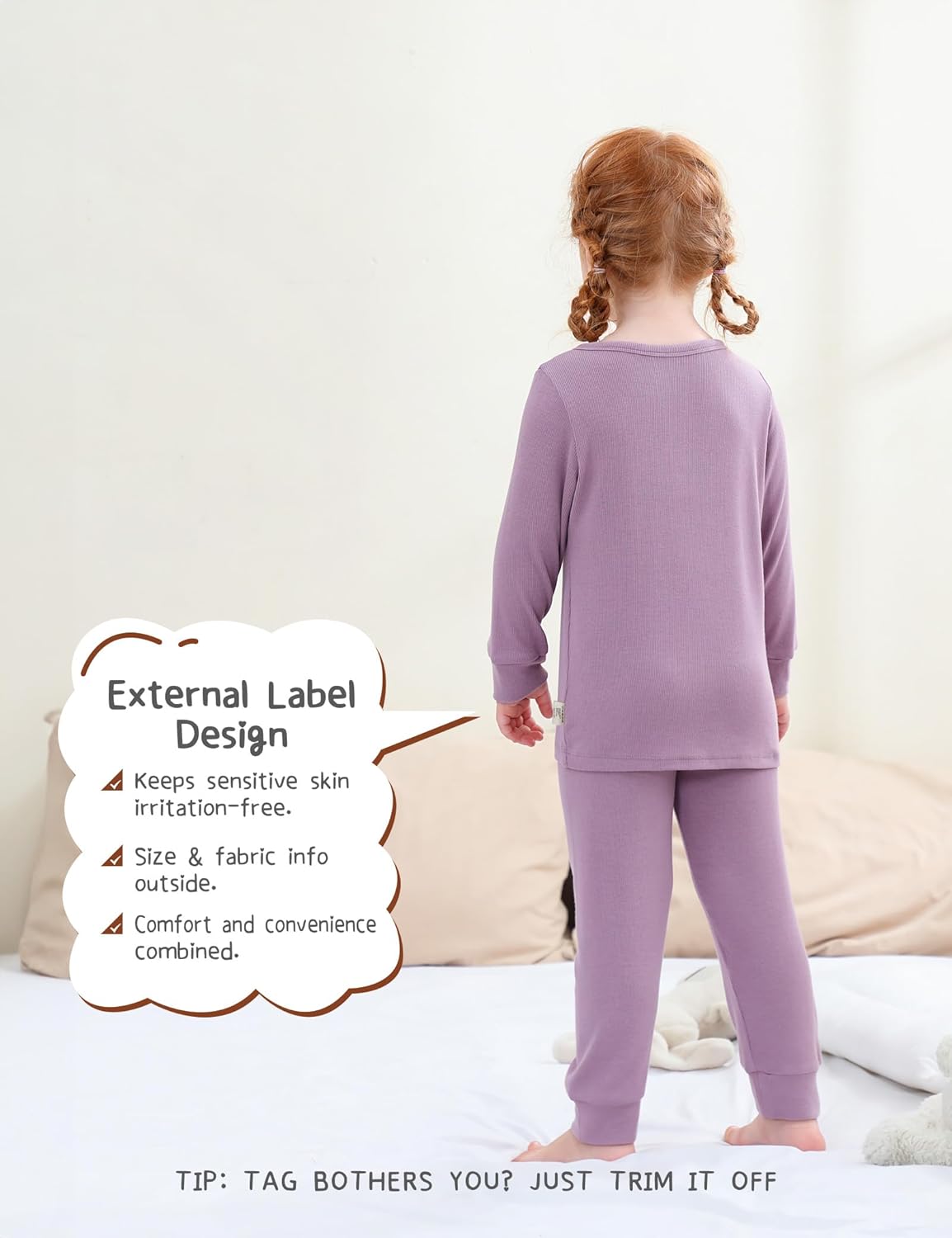 DIPUG Toddler Pajamas Long Sleeve Half-Button Girls Pajama Set Kids Solid Pjs Boys Soft Sleepwear 12M–7Y - Image 4