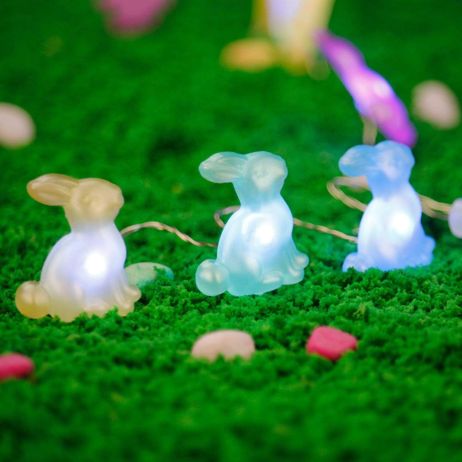 Impress Life Easter Decoration Lights, Festive String Lights 5 Colors Battery Operated with Remote for Indoor Outdoor Party Wedding Camping, Birthday Bedroom House, Patio, Home Parties Decor