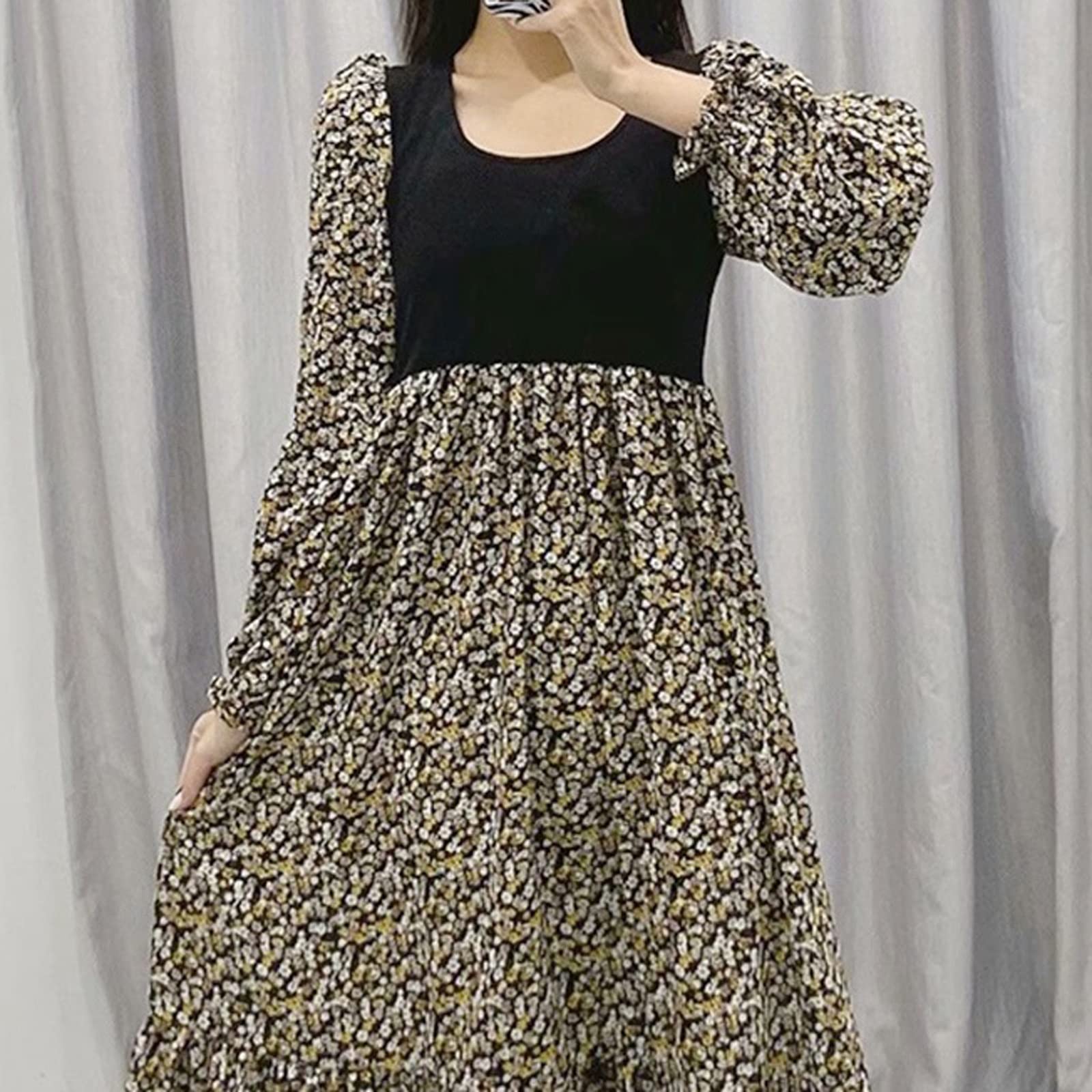 knee length dresses for ladies Buy Trevi Floral Midi Dress for Women - Elegant Style