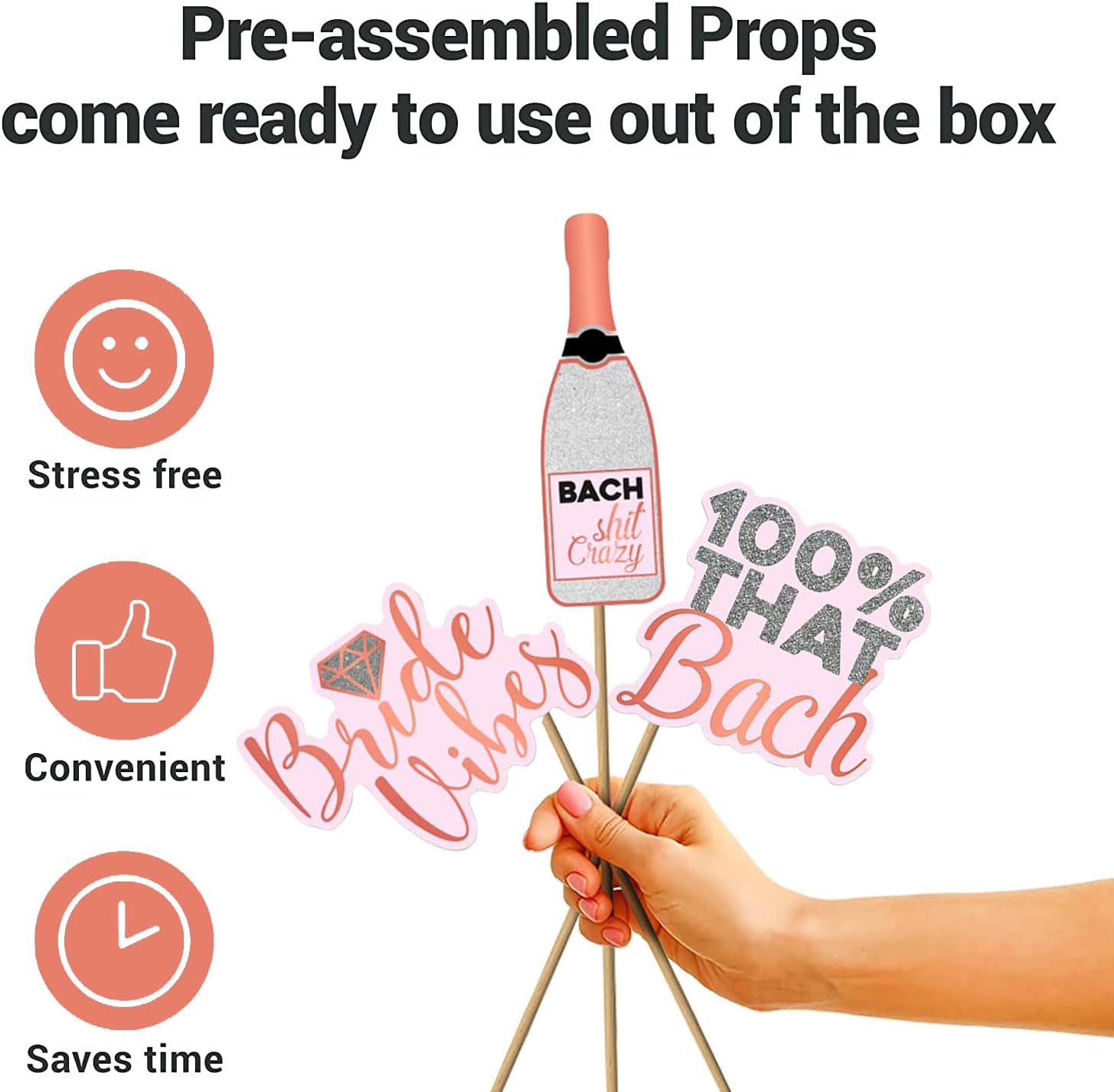 Bride to Be Props for Bachelorette Party- 20Pcs Bride to Be Photo Booth Props/Bride to Be Decorations/Bridal Shower Decoration/Bride to Be Party Props/Bride Be Be Combo Set Supplies