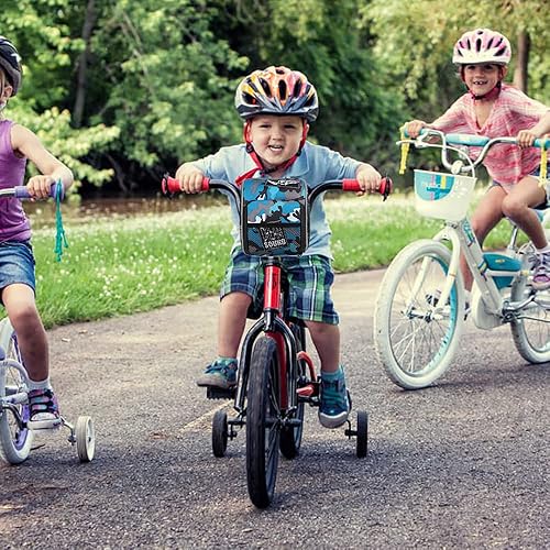 Miniatura 6 de Cesta de bicicleta para niños, accesorio de decoración de bicicleta delantera de camuflaje para adultos y niños, organizador de bolsa de manillar de