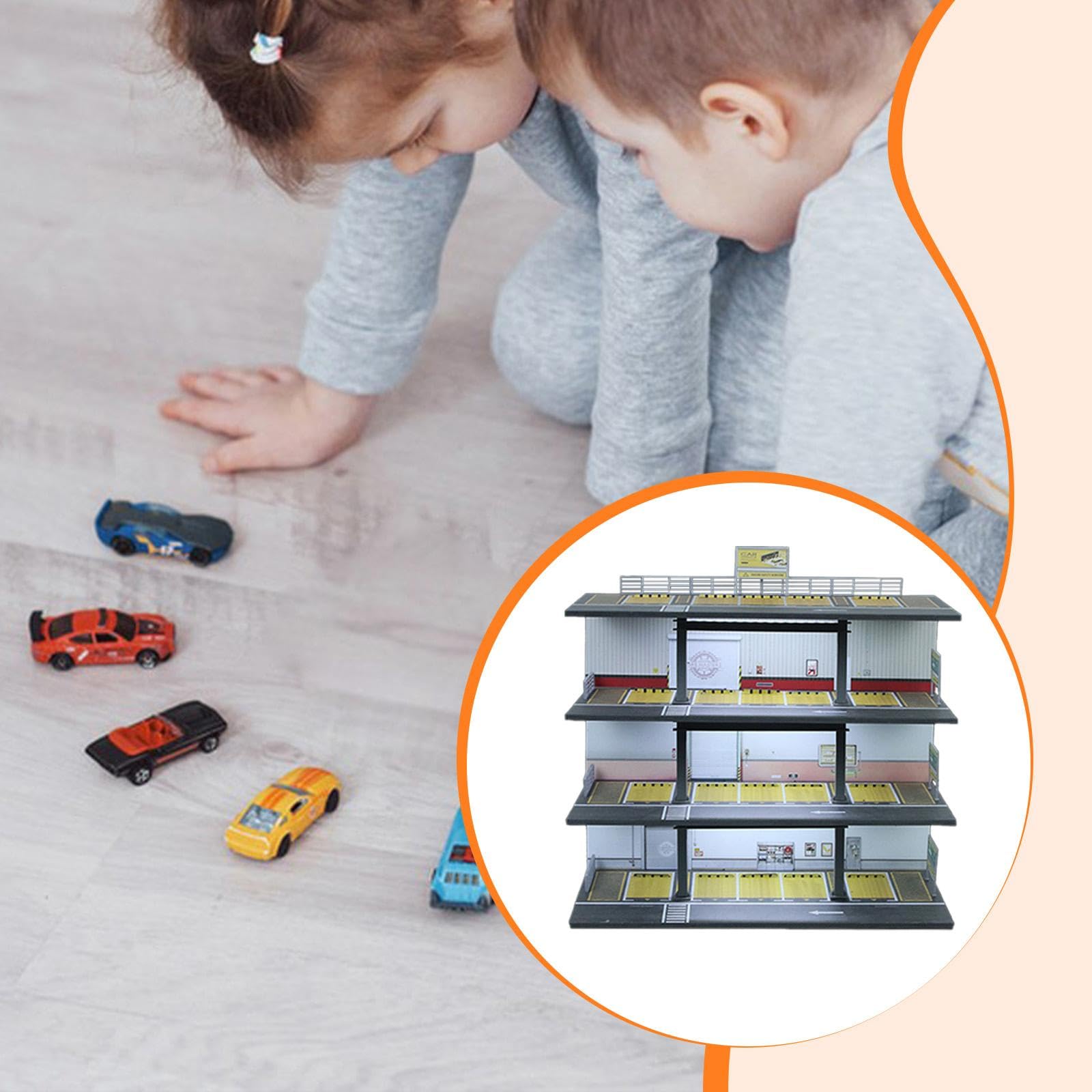 Vitrine für Modellautos Im Maßstab 1:64, Parkhaus Diorama, Aufbewahrungsbox für Spielzeugautos, Style A