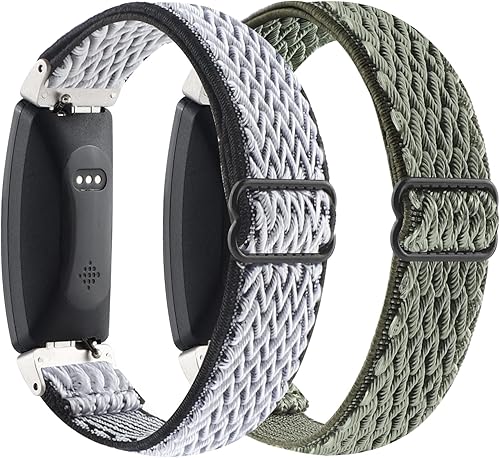Paquete de 2 correas elásticas para reloj compatibles con Fitbit Inspire 2InspireInspire HR, pulsera deportiva de nailon suave transpirable de