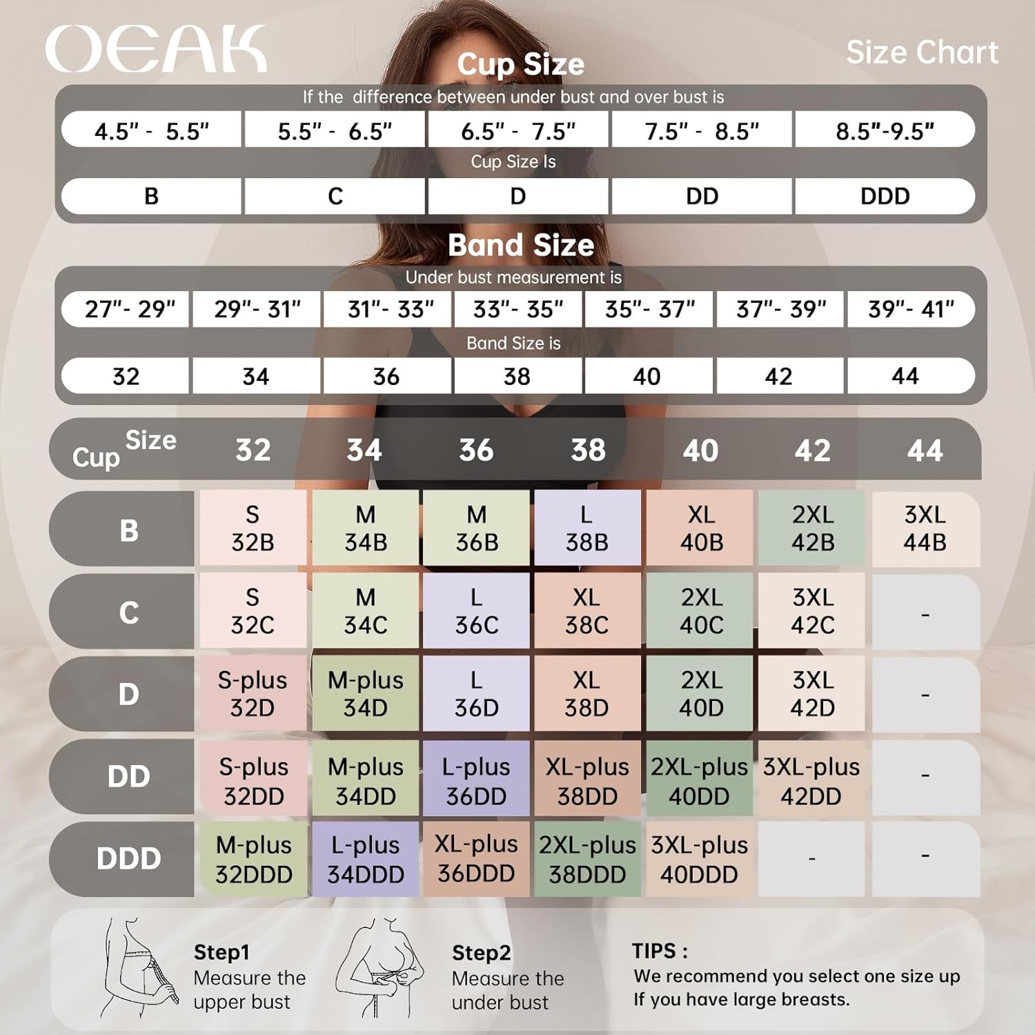 OEAK Womens Seamless Bras Comfortable Bra No Underwire Full Support Bralette Push Up Plus Size V Neck Sleeping Tshirt Bras - Image 6