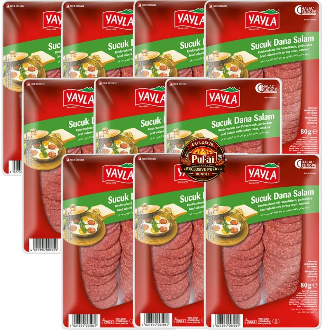 Yayla geschnittene Rindersalami -HALAL 80 gramm x 10 Stück