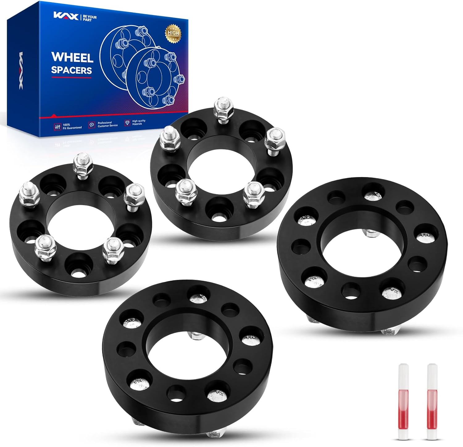 KAX 5x108mm to 5x114.3mm Wheel Adapters 1.25 inch, Lug Wheel Adapters (Changes Bolt Pattern) with M12x1.5 Studs 73.1mm Hub Bore,4Pcs Adapters fit for Focus, Fusion, Taurus, Transit Connect