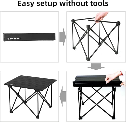 Miniatura 6 de ROCK CLOUD Portable Camping Table Ultralight Aluminum Camp Table Folding Compact Beach Table for Camping Hiking Backpacking Outdoor