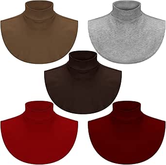 SATINIOR 5 Pieces Fake Turtleneck Dickey Collars Women Half Top Mock ...