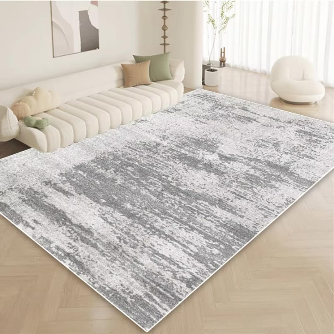 Tapis de sol anti-poussière clair sans peluches pour salon moderne