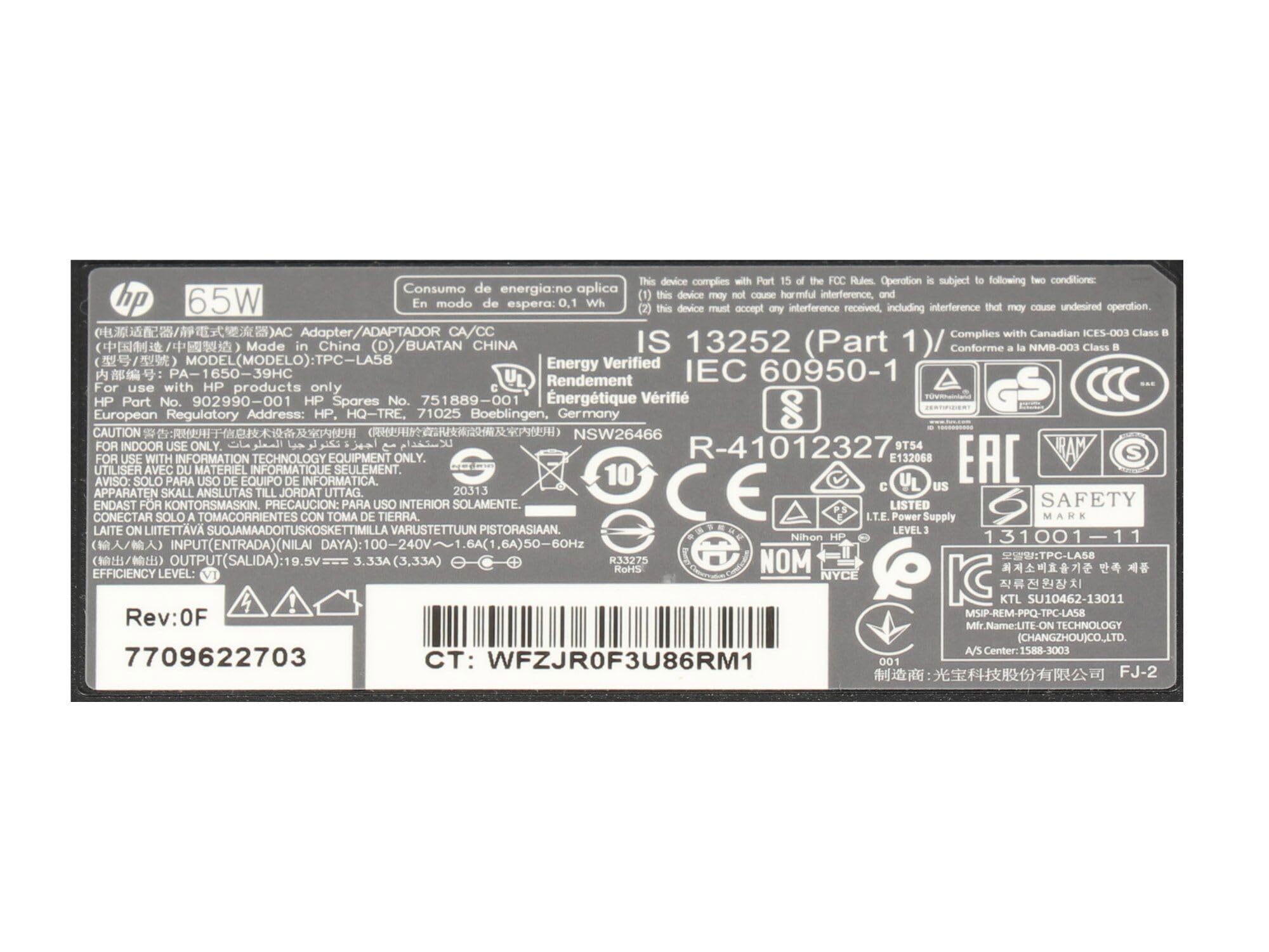 HP L40094-001 originale alimentatore 65 watt 19,5V