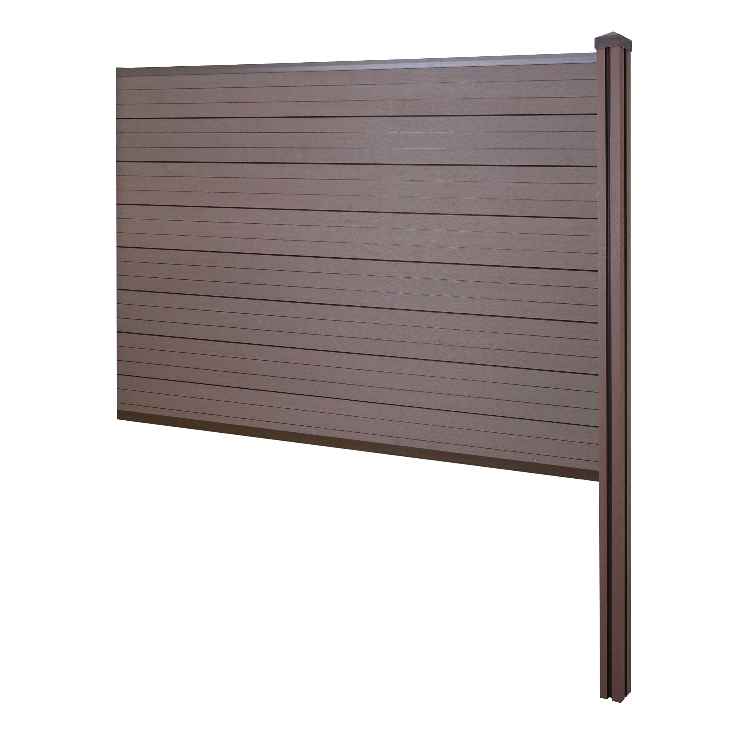 Mendler WPC-Sichtschutz Sarthe-AM Erweiterungselement 188cm - braun