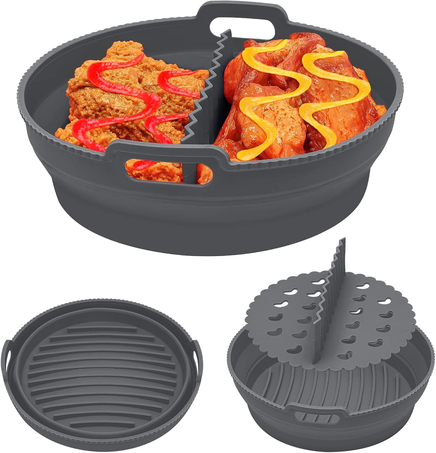 Joymicre 8.5 inch Large Air Fryer Silicone Liners, Reusable Air Fryer