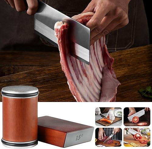 Miniatura 3 de Afilador de cuchillos rodantes, cabezal de pulido de diamante duradero, cabezal de rectificado de repuesto, bisel de afilado de 15 grados y 20