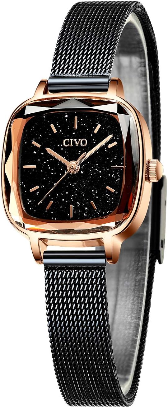 CIVO Womens Watches Stainless Steel Waterproof Rectangle Wrist Watch Designer Simple Elegant Casual Slim Analogue