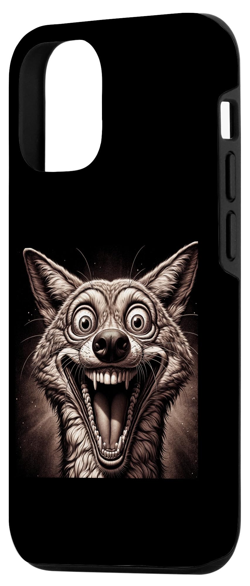 iPhone 12/12 Pro Mad Fox Cartoon Tee Crazy Wierd Animal Art Shirt Vintage Case - Image 2