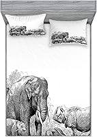 Vista 28 de Ambesonne Island Map - Juego de sábanas bajeras y fundas de almohada, mapa del tesoro súper detallado, diseño de piratas rústicos grungy, tema