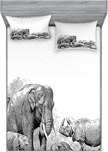 Miniatura 35 de Ambesonne Juego de sábanas bajeras y fundas de almohada, diseño retro de los videojuegos con botones de joystick vintage de los años 80 y 90, diseño