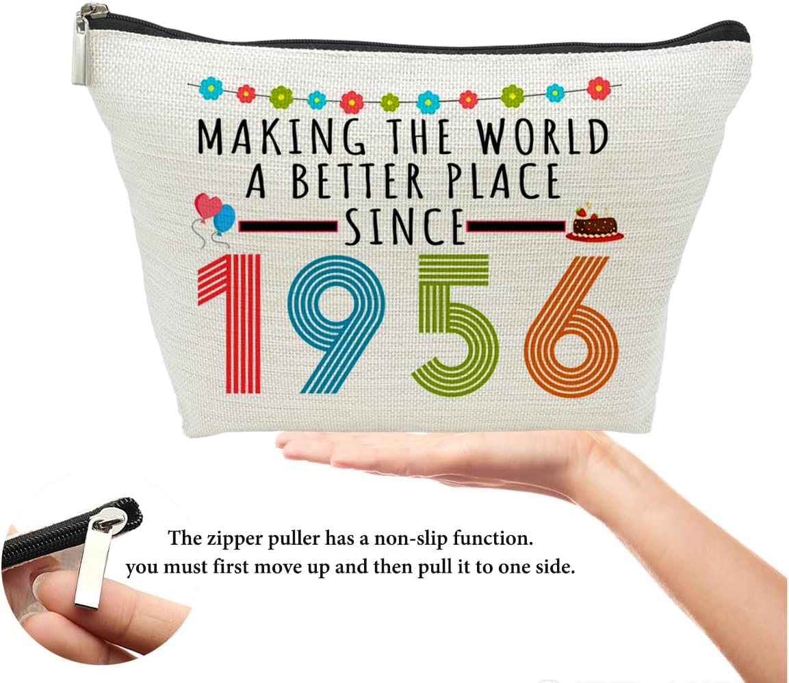 70th Birthday Gifts for Women, Funny 70 Year Old Gift Makeup Bag, 1956 70th Birthday Decorations Makeup Bags for Her, Mom, Aunt, Wife, Sister, Coworker, Friend, Mothers Day Cosmetic Travel Bag (1956) - Image 5