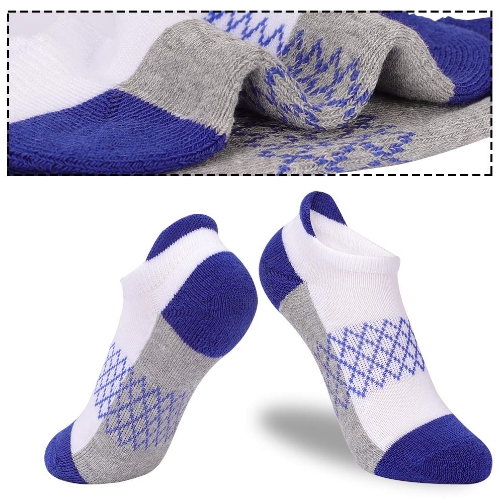 Comfoex Calcetines deportivos para niños, 6 pares de calcetines atléticos medio acolchados de corte bajo para niños pequeños y grandes