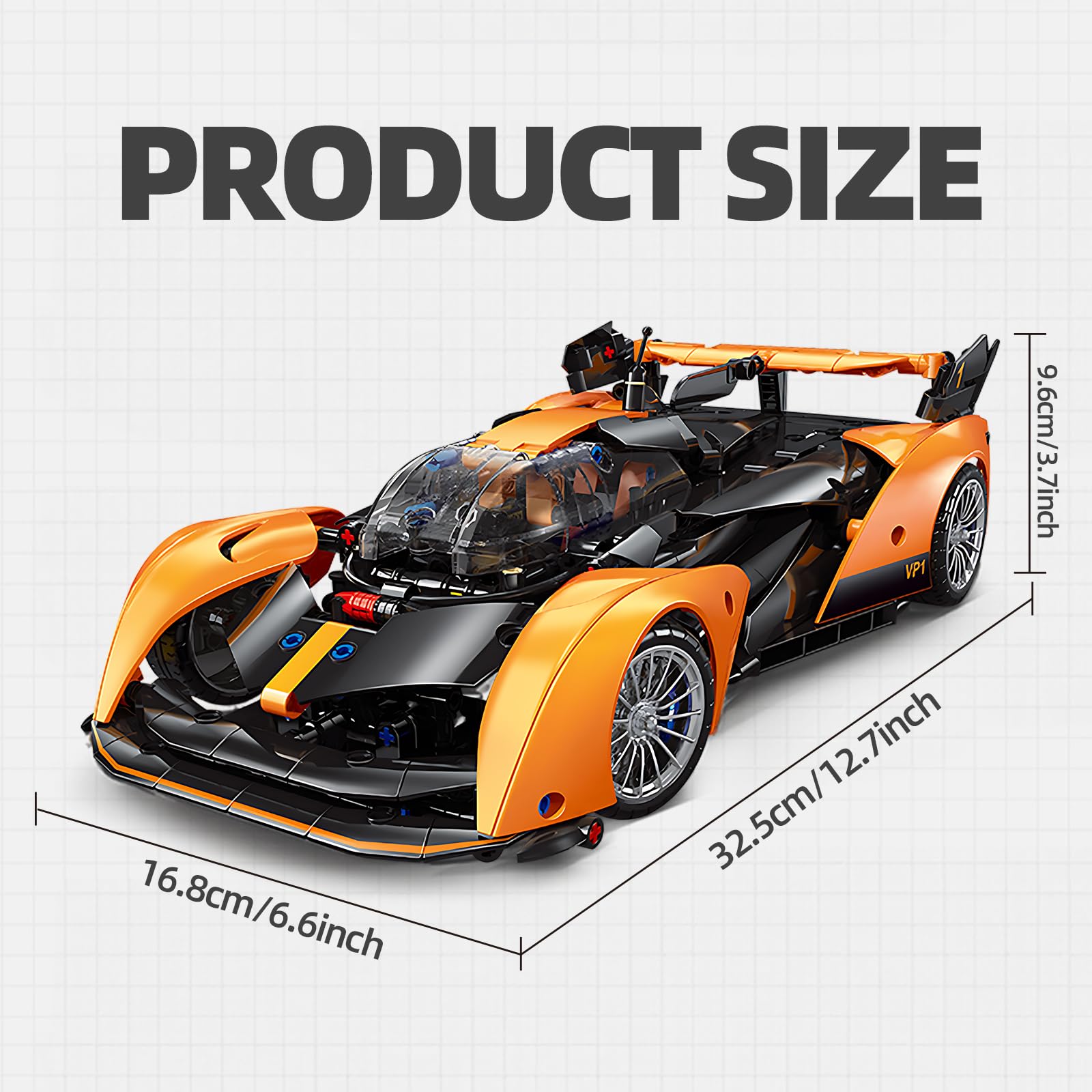 Auto de construcción a control remoto, juguete de construcción Solus GT 1:14, compatible con Technic Car, regalos coleccionables para niños de 10 a 16 años y adultos (817 piezas) 2