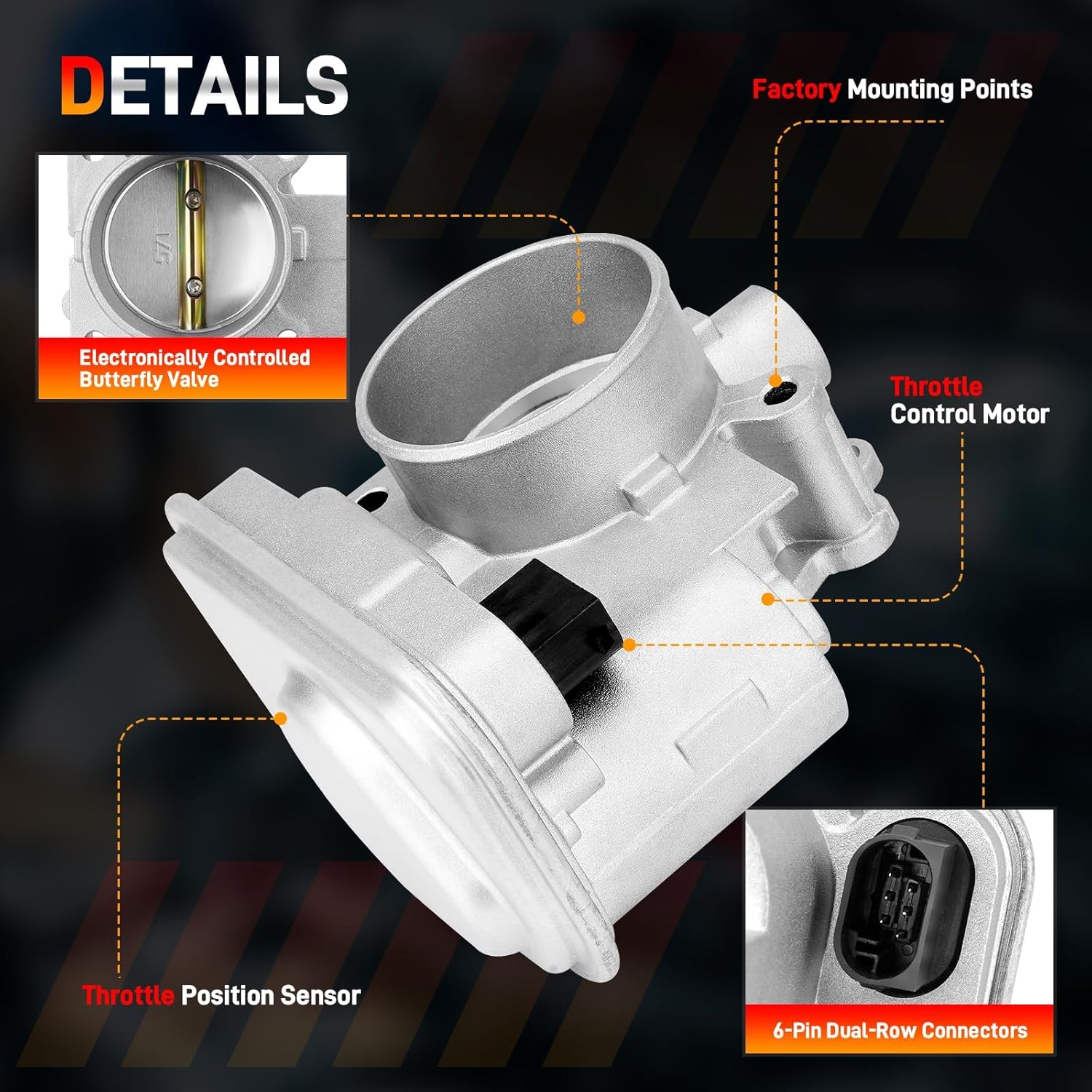 Electronic Throttle Body Compatible with Jeep Compass Patriot 2007-2017, Dodge Journey Avenger Caliber, Compatible with 11-14 Chrysler 200, 07-10 Sebring, Replaces 4891735AC 4891735AD 977-025 S20176