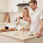 Bonsenkitchen Milk Frother Hanheld with Stand, Battery Operated Coffee Frother, Portable Hand Frother Wand Drink Mixer Perfect for Hot Chocolate, Matcha Lattes, Cappuccino, Kitchen Gifts - Silver