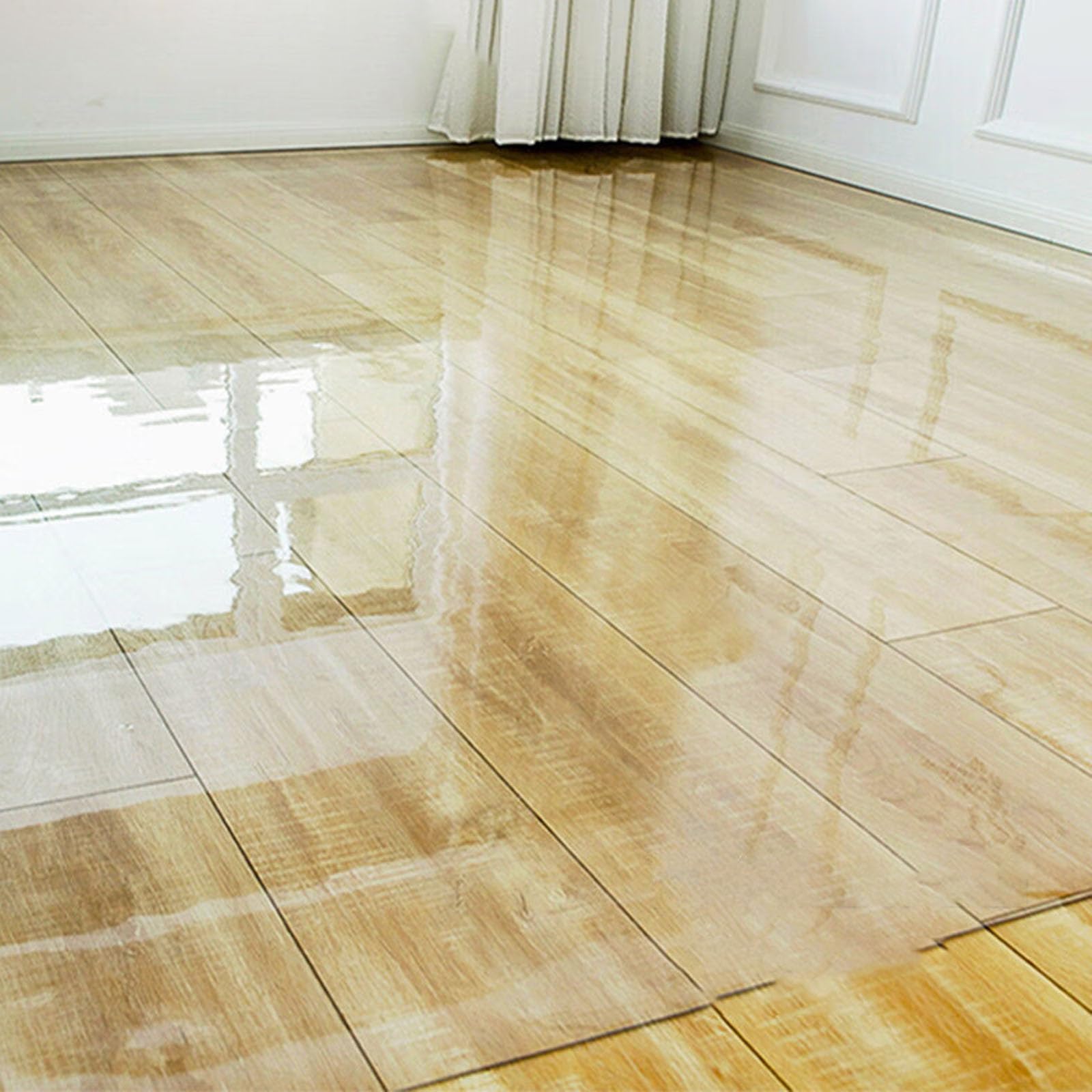 PVC Bodenmatte transparent für harte Oberflächen 1,5 mm Dicke Schutzhülle aus Kunststoff für Bürostühle oder Schreibtischstühle (80 x 130 cm)