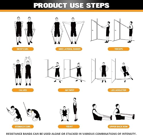 Miniatura 4 de Alpine Swiss Juego de bandas de resistencia de ejercicio con asas, anclaje de puerta, correas de tobillo y bolsa de transporte para hombres y mujeres