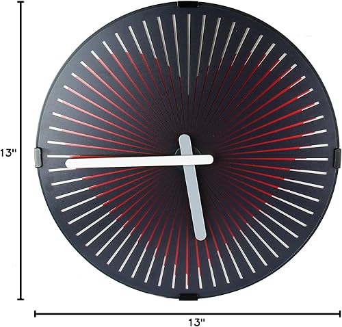 Miniatura 6 de Joyfay Reloj de pared animado: reloj de corazón latiente, animación cinética zoétropo, reloj retro silencioso sin tictac, 12 pulgadas, negro con