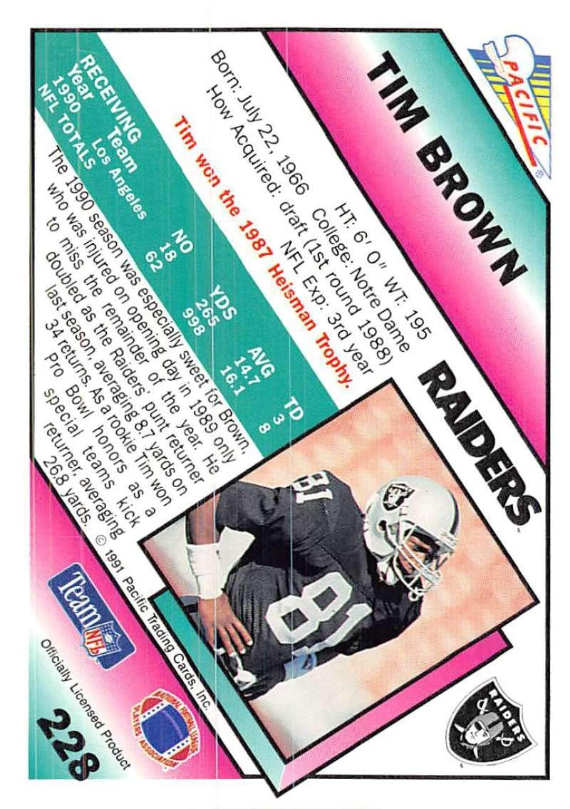 Amazon.com: 1991 Pacific Football #228B Tim Brown Los Angeles