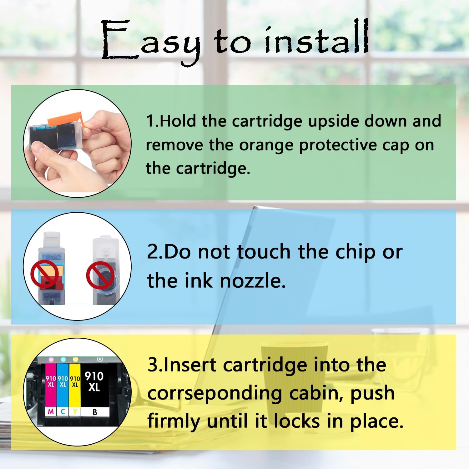 TG Imaging Compatible 910 Ink Cartridge Replacement for HP 910XL Ink for Office Jet 8010 8012 8013 8014 8015 8017 8018 Pro 8020 8022 8023 8024 8025 8026 8028 8035 Printer (HP910XL Color, CMY, 3 Pack)
