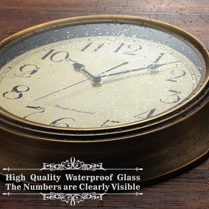 Reloj de Pared Plumeet 10 Pulgadas Analógico Marrón Metal miniatura 5