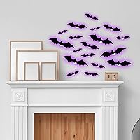Vista 4 de Dazzle Bright 36 calcomanías LED de Halloween 3D para decoración de pared, 4 tamaños diferentes de PVC removibles para decoración de ventanas