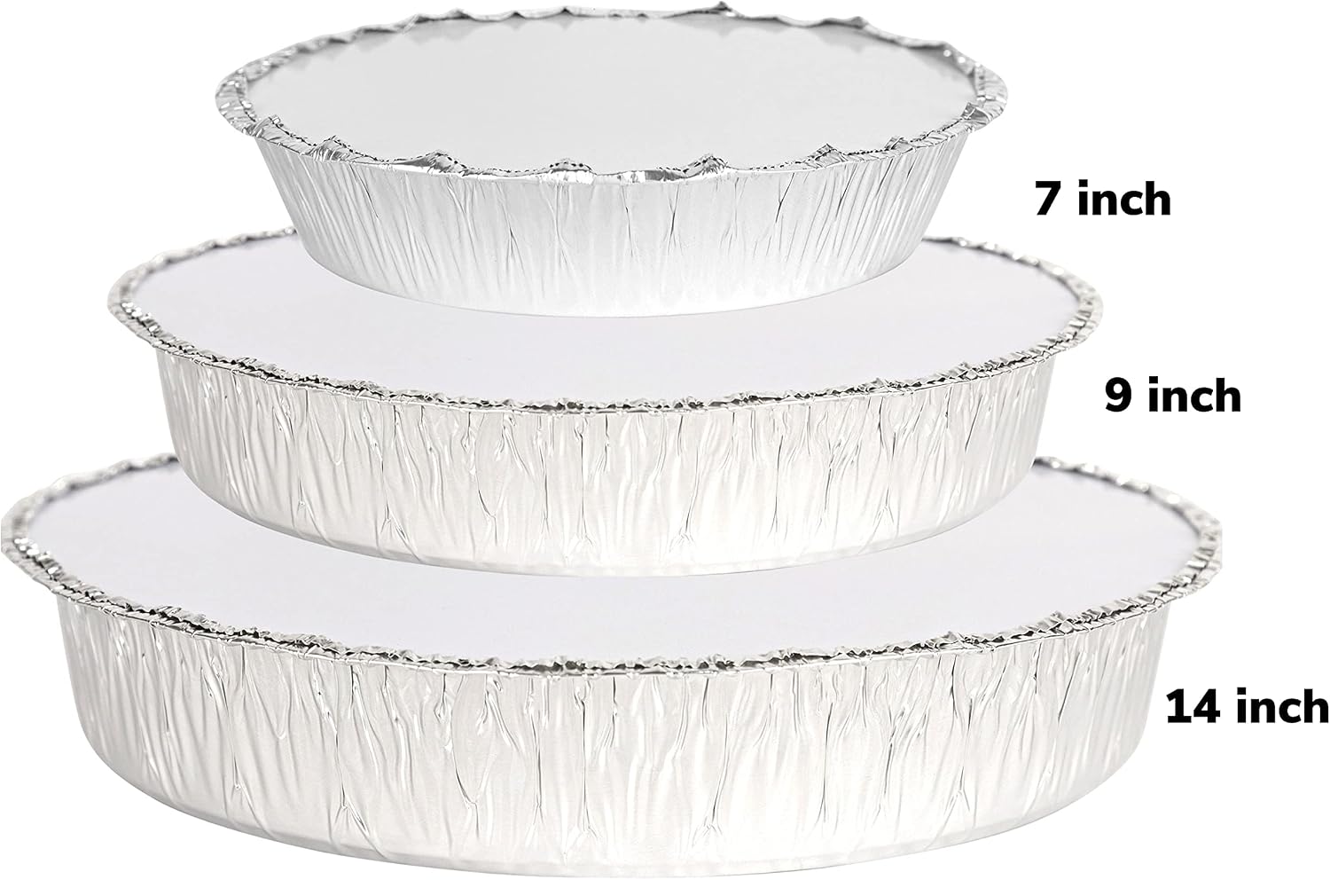 PARTY BARGAINS 9-Inch Round Disposable Aluminum Pans - 40 Pack (Set with Board Lids) - For Baking, Roasting, BBQ, Perfect for Kitchen, Takeout Food, Catering, Picnic, Camping (Max 240°C)