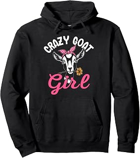 Crazy Goat Girl Animal Farmer Pullover Hoodie