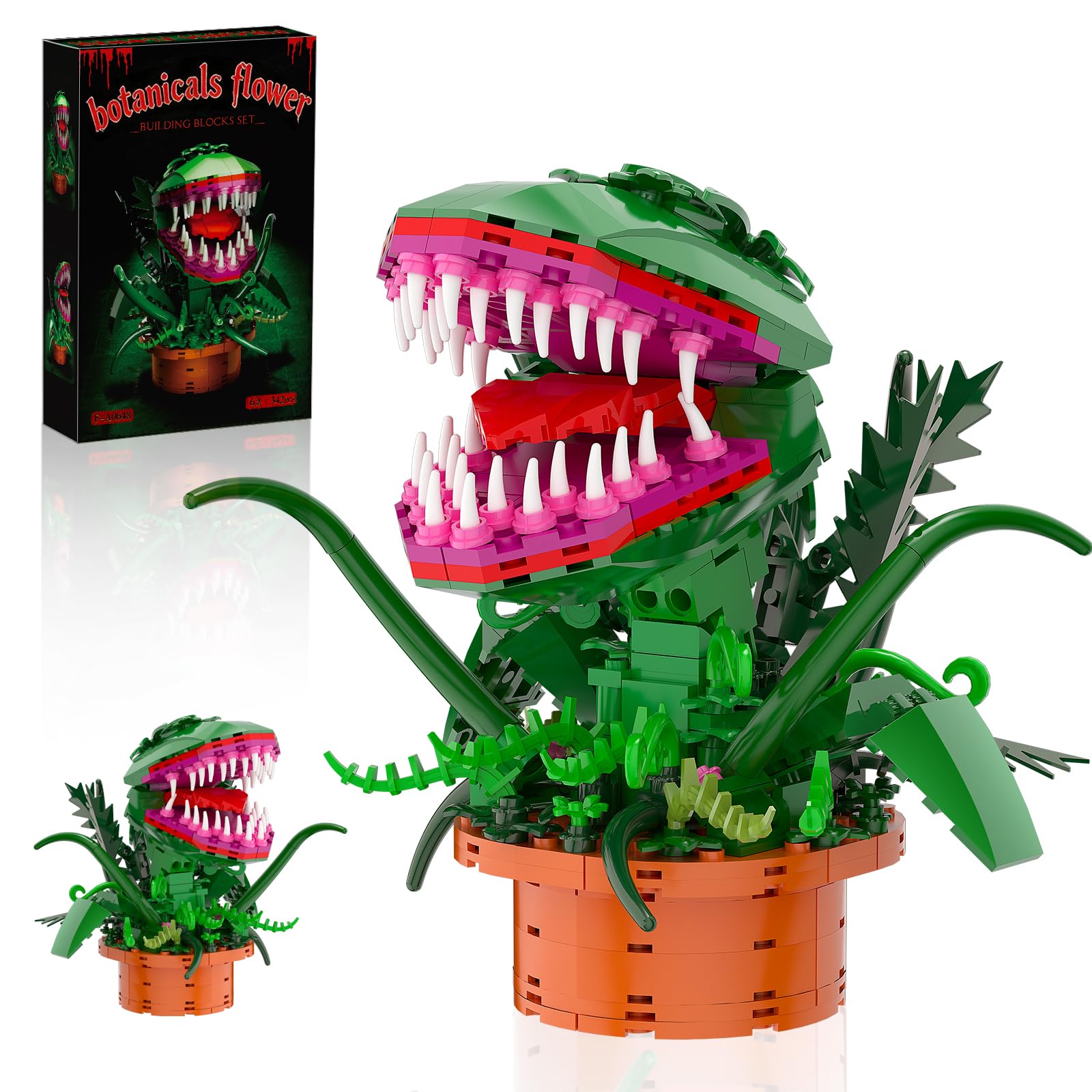 精麻龍　ミニ2 Audrey II Building Blocks Compatible with Lego, Piranha Plant