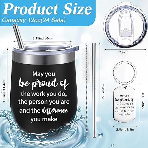 Miniatura 2 de Inbagi Regalos de agradecimiento de 12 onzas, vaso de vino para graduación, profesor, estudiante, mamá, empleado, taza de agradecimiento con texto