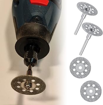 20 adet mini kesme diski, delikli metal elmas kesme diski, elmas mini kesme diski seti, esnek disk daire testere bıçağı, 4 adet, taş, ahşap, fayans, cam, plastik