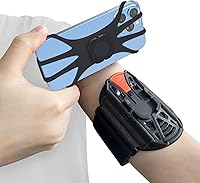 Vista 8 de Soporte de teléfono para correr, correa de muñeca de teléfono con rotación de 360° y desmontable, compatible con iPhone 16/15/13/XR, para Samsung