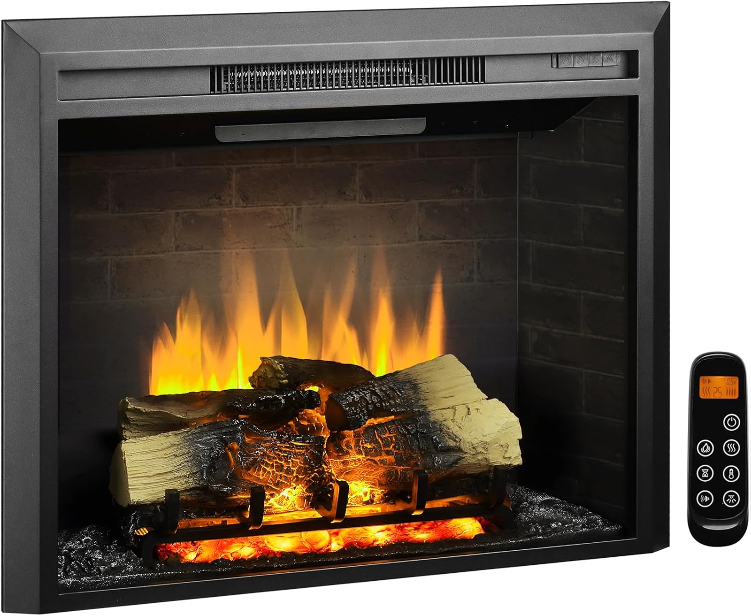 LegendFlame Carl 30" W Electric Fireplace Insert (EF263), Fireplace Heater 750/1500W, Fire Crackling Sound, Remote Control…