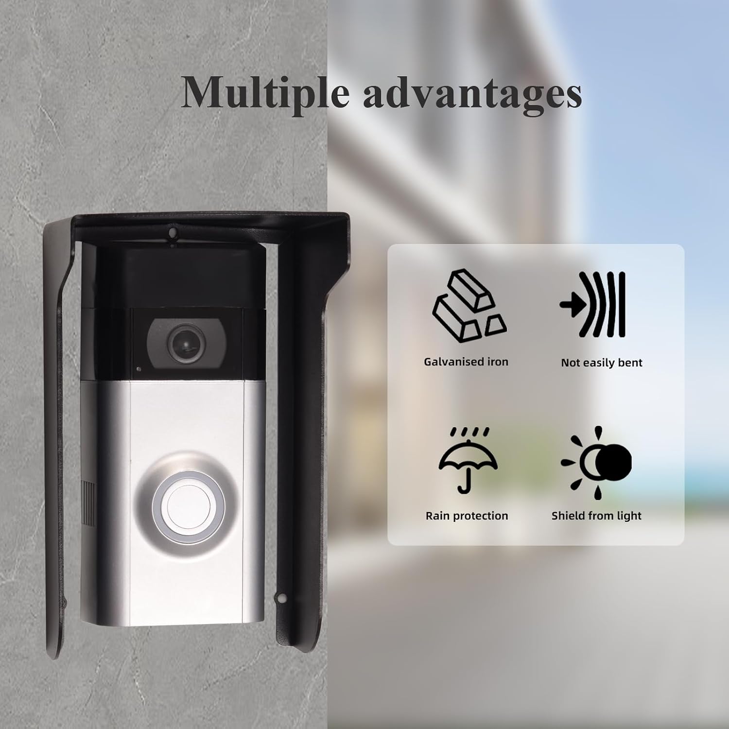 Doorbell Rain Covers for Outside,Doorbell Rain Cover Weatherproof, Metal Outdoor Keypad Cover,Access Control Reader Cover,Suitable for Camera Video Doorbells