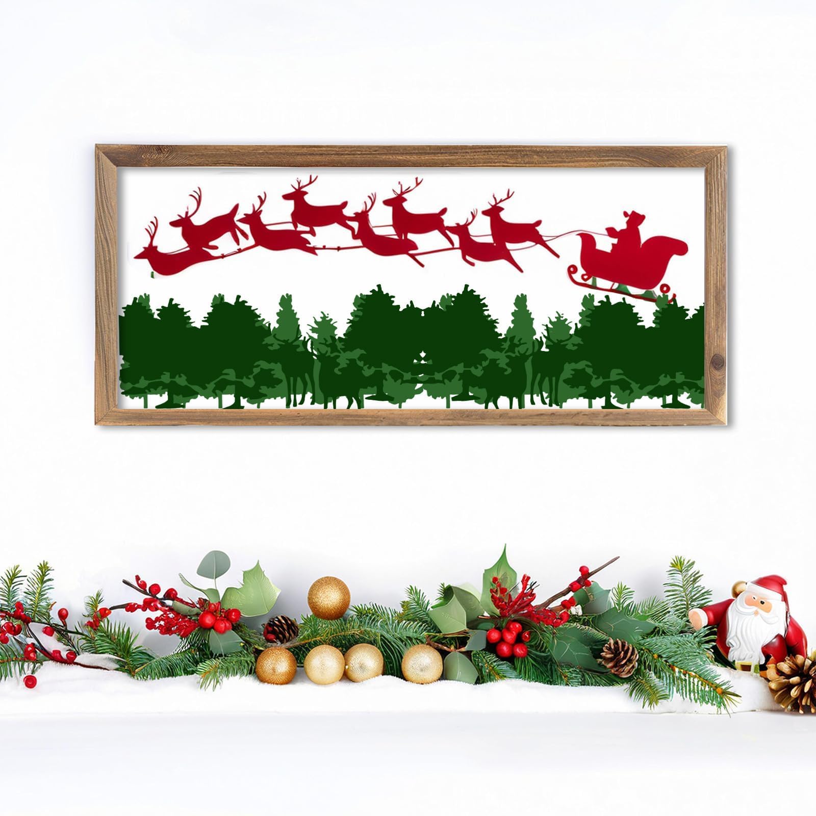LYPER - Verpakking met 8 kerstsjablonen, set herbruikbare kerstsjablonen van kunststof voor tekenen en schilderen, kerstsjablonen voor scrapbooking, fotoalbum, doe-het-zelf cadeaukaarten