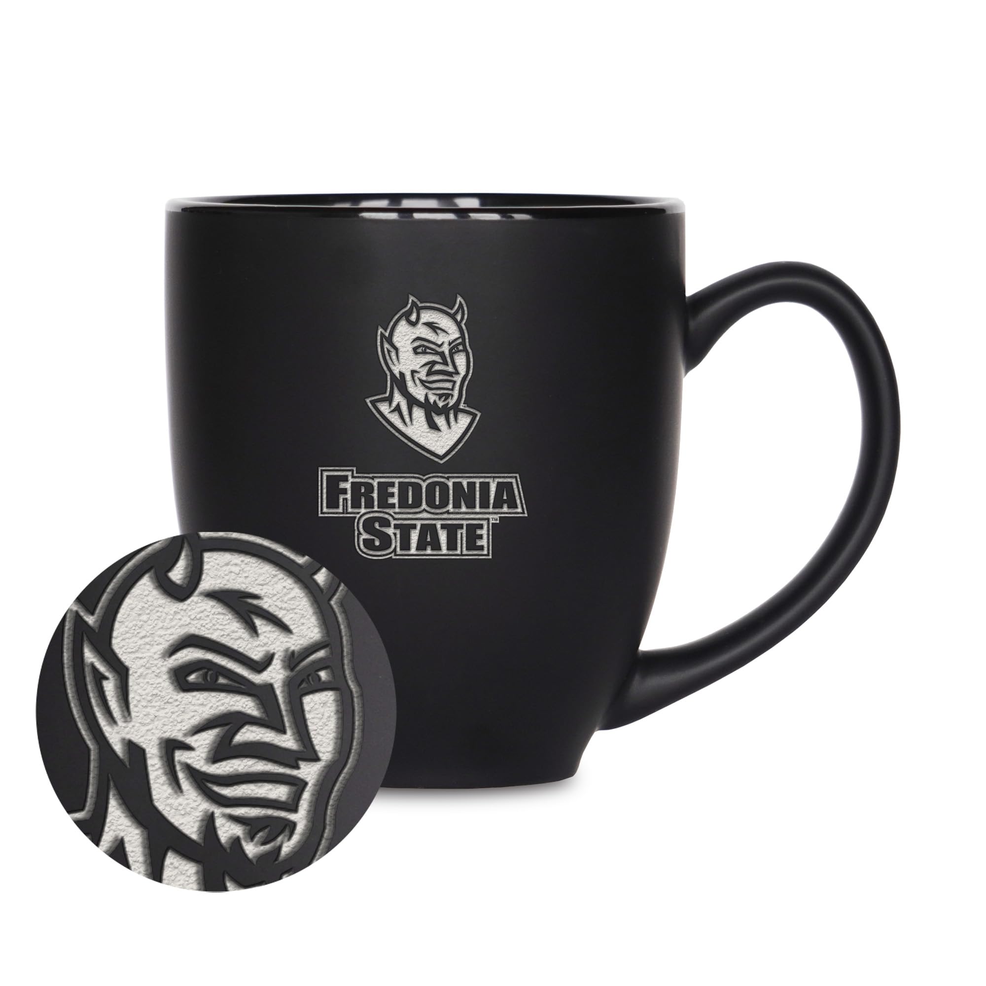 Tasse de bistrot SUNY Fredonia en céramique noire mate 445 ml Rico Industries